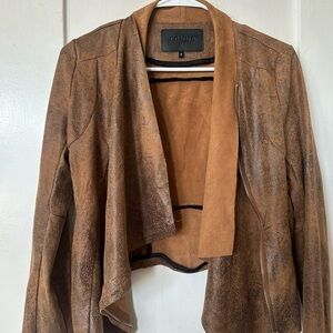 Comme soft Brown Leather Women's moto Jacket